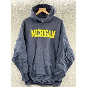 Vintage University of Michigan Sweatshirt Men's Extra Large Blue Hoodie